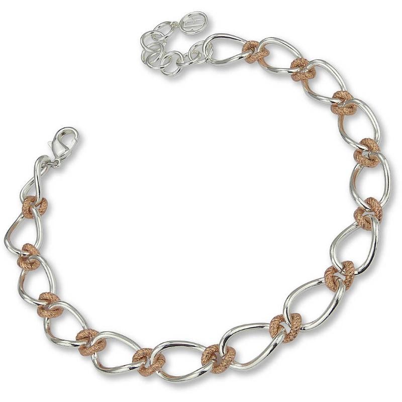Collana Da Donna Boccadamo My Chain XGR663 A Catena In Bronzo Oro Rosa E Argento 