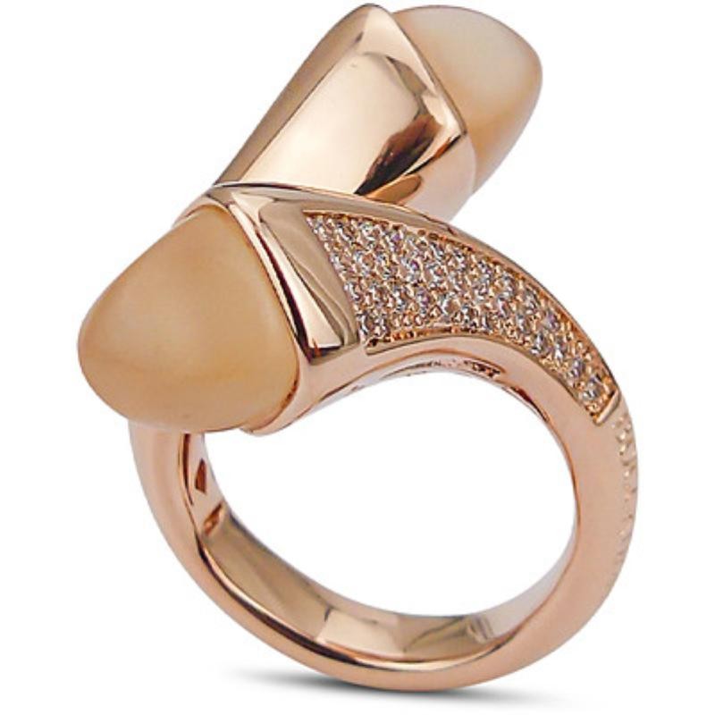 Anello Da Donna Boccadamo Caleida KAN011RO In Bronzo Placcato Oro Rosa Con Cristalli