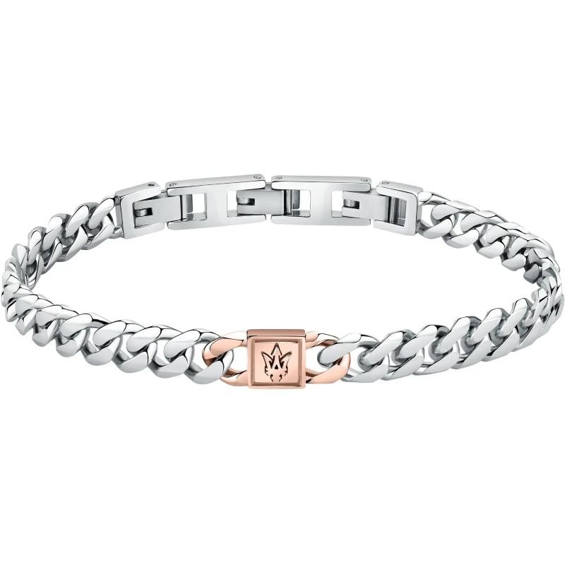 Bracciale Uomo MASERATI JM422AVD08 in Acciaio Bicolore PVD Rosato
