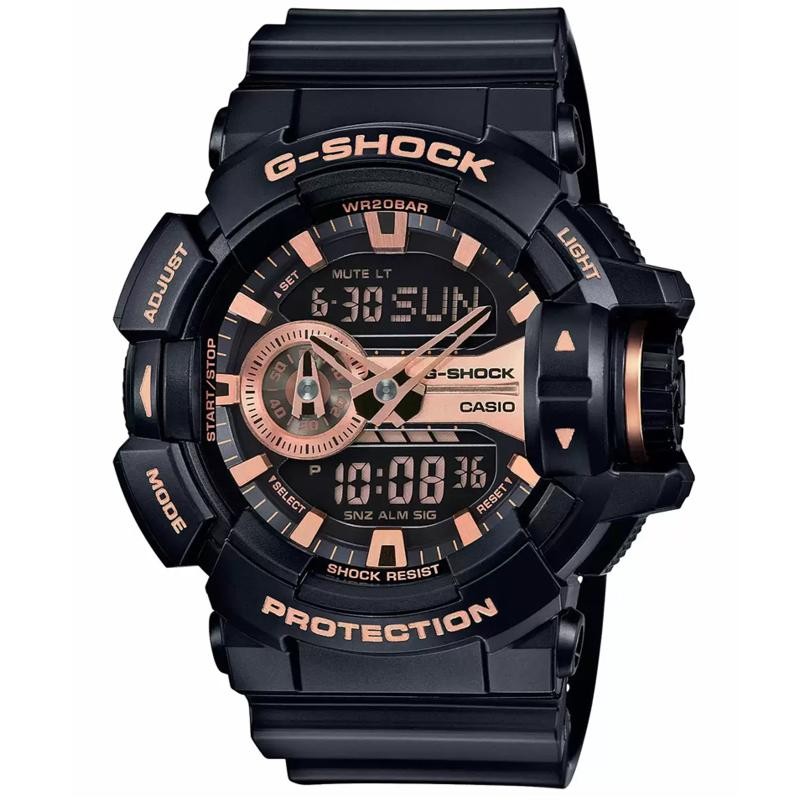 Orologio Digitale Da Uomo Casio G Shock GA 400GB 1A4DR In Gomma Nero A Fondo Oro Rosa Citta Oro