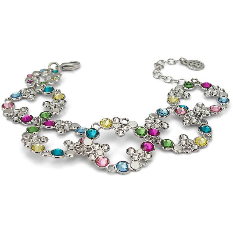 Bracciale Da Donna Boccadamo Magic Circle XBR969 In Acciaio Con Cristalli Multicolore