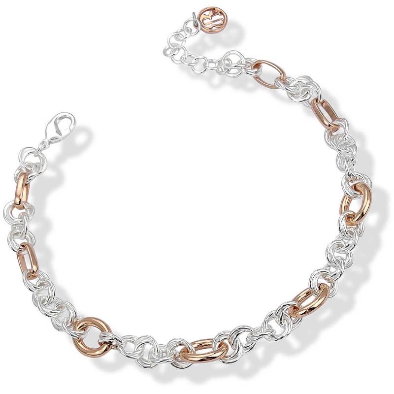 Collana Da Donna Boccadamo My Chain XGR596 In Bronzo Alternato Argento-Oro Rosa