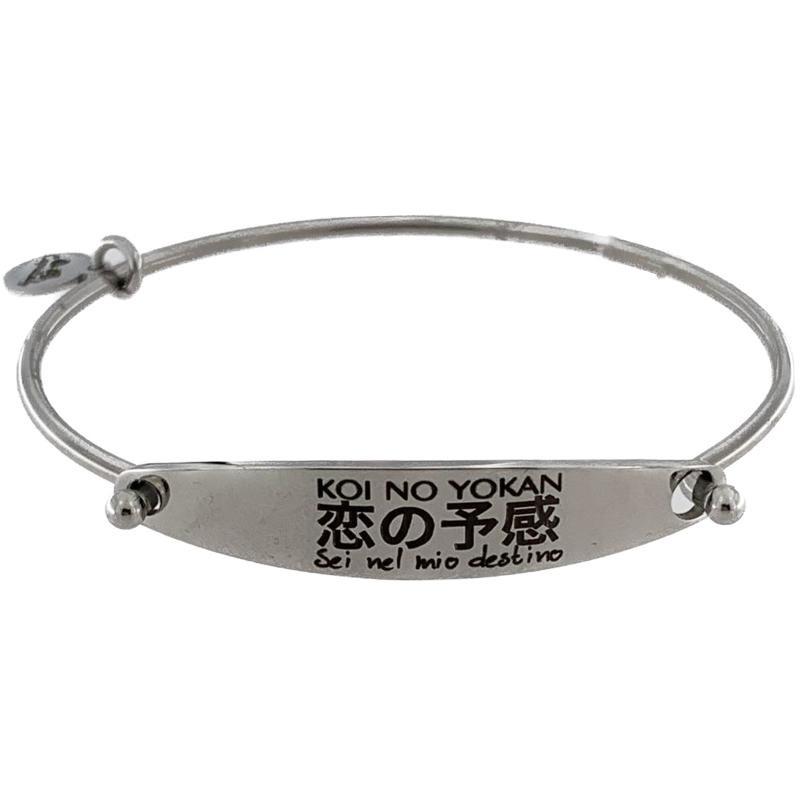 Bracciale Capritaly Con Scritta Giapponese SWEET JAPAN Di Tipo Rigido In Acciaio 