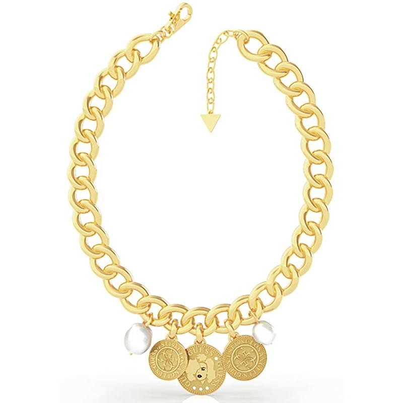Collana Da Donna Guess UBN79125 In Acciaio 316L Placcato Oro Con Perle E Pendenti Monete