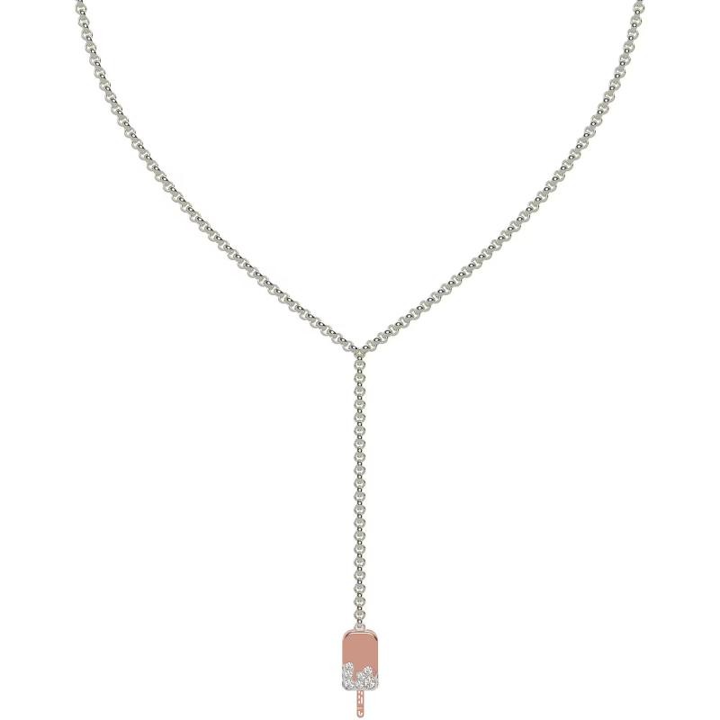 Collana Da Donna Guess UBN79134 In Acciaio Con Gelato Pendente Con Cristalli 