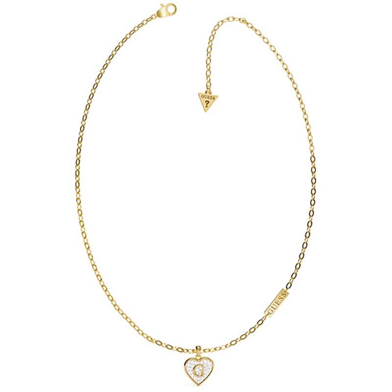 Collana Da Donna Guess UBN79035 In Acciaio Placcato Oro Con Pendente Pavé Di Cristalli