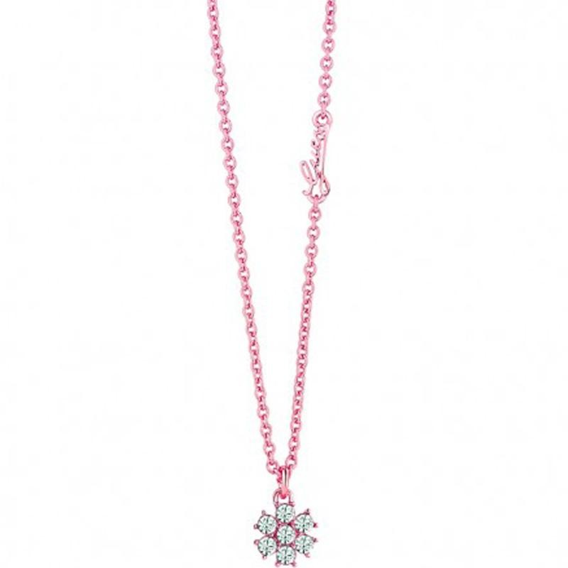 Collana Da Donna Guess UBN21551 In Acciaio Rosa Con Pendente A Fiore Con Cristalli 