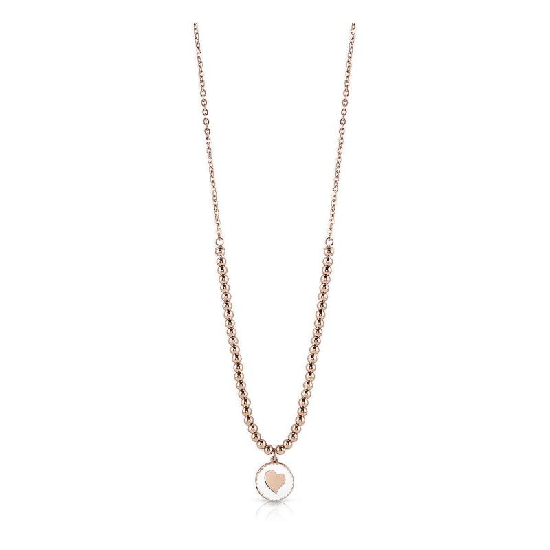 Collana Donna GUESS UBN78080 in Acciaio PVD Rosato con Cuore Pendente