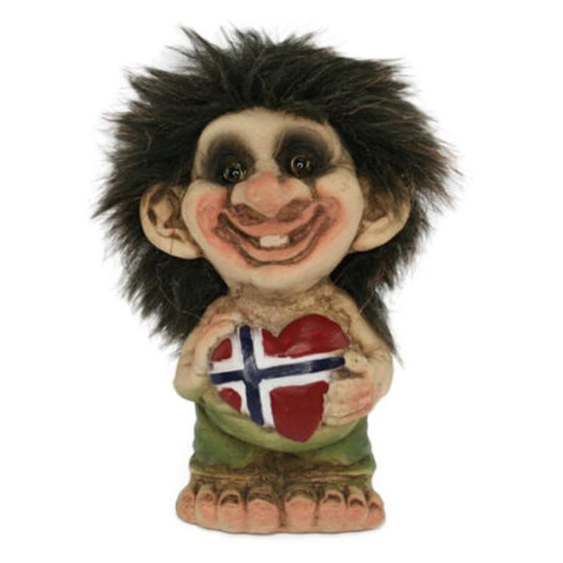 Statua Troll con Cuore Norvegese Portafortuna NYFORM 840164 in Latex 