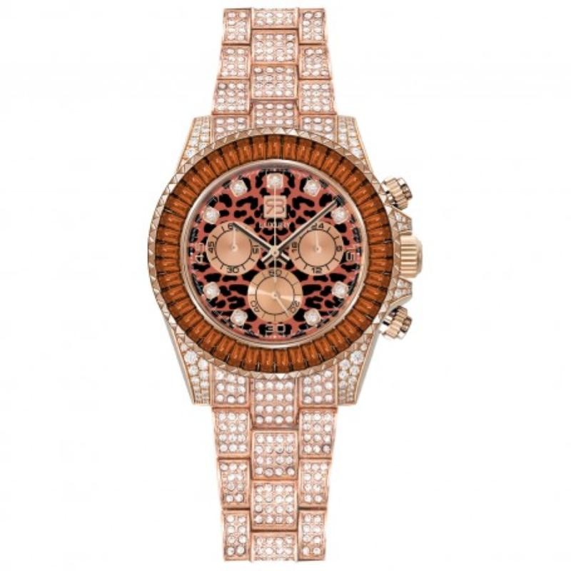 Orologio Unisex Cronografo RENATO BALESTRA RBL03 Cinturino Acciaio PVD Rosato con Swarovski