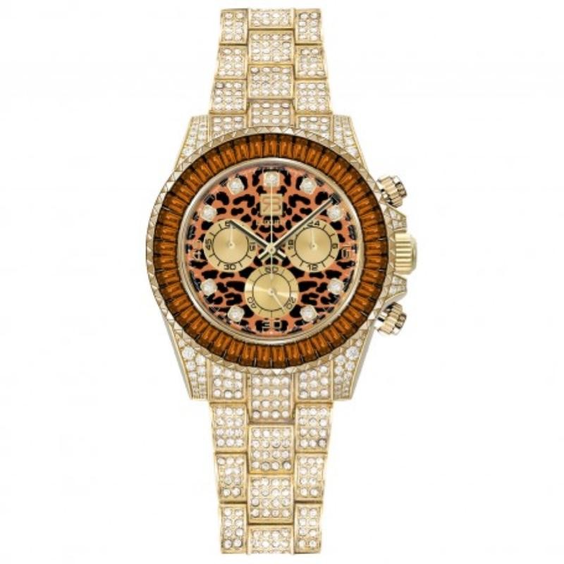 Orologio Unisex Cronografo RENATO BALESTRA RBL01 Cinturino Acciaio PVD Oro con Swarovski