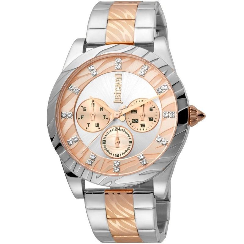 Orologio Donna Multifunzione Just Cavalli JC1L130M0095 Quadrante Silver Cinturino Bicolore