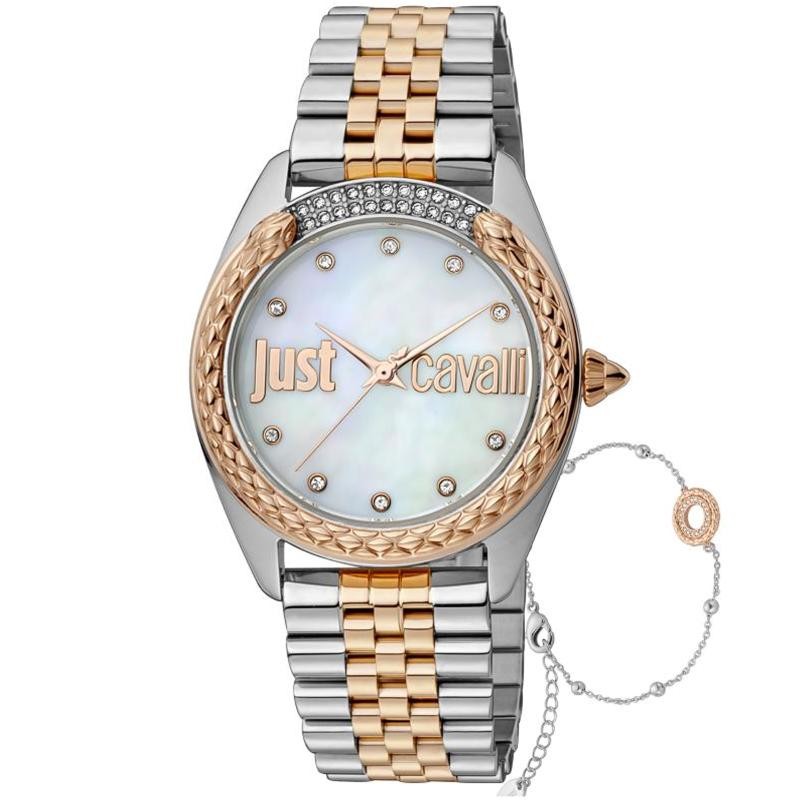 Orologio Donna Solo Tempo Just Cavalli JC1L195M0115 Quadrante Madreperla Bicolore