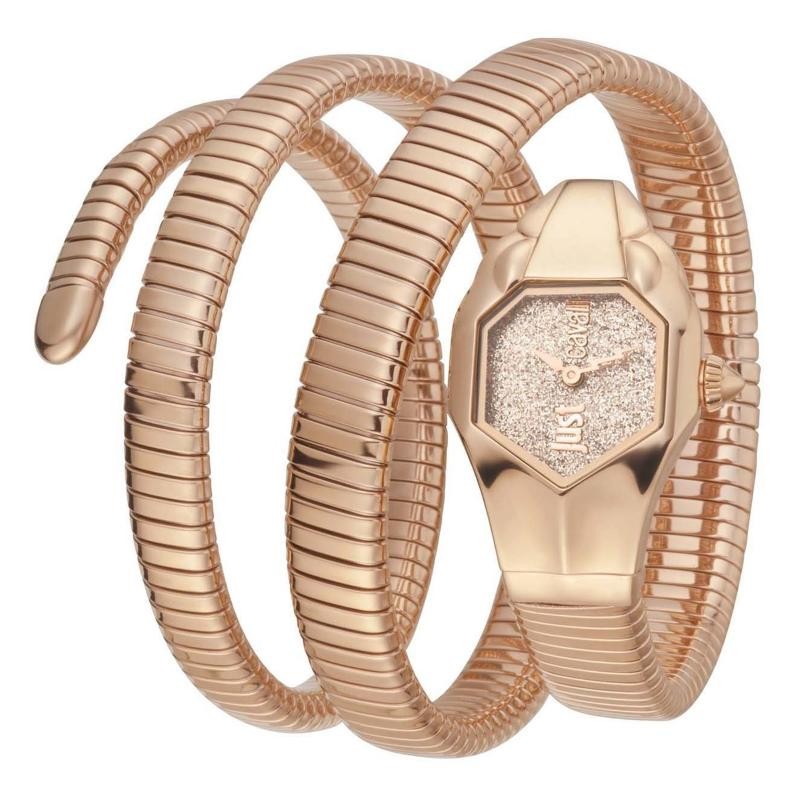 Orologio Gioiello Donna Just Cavalli JC1L115M0035 Quadrante Glitter Oro Rosa Serpente Citta Oro