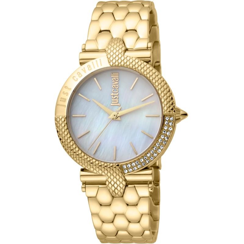 Orologio Donna Solo Tempo Just Cavalli JC1L105M0085 Quadrante Madreperla Acciaio PVD Oro