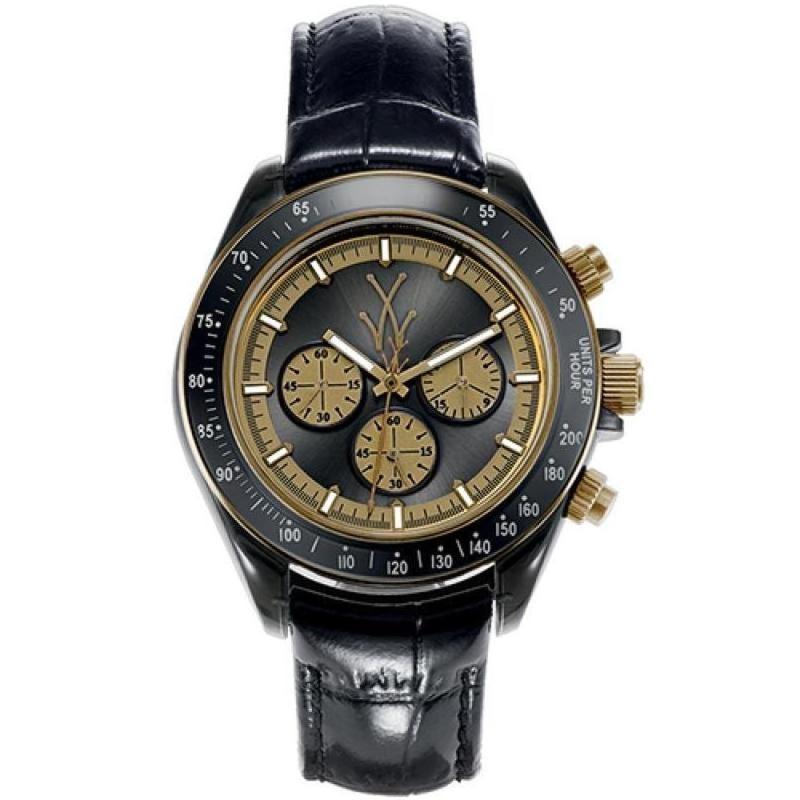 Orologio Cronografo Uomo TOYWATCH TGL06BK Cassa Acciaio Quadrante Nero Cinturino Pelle Nero