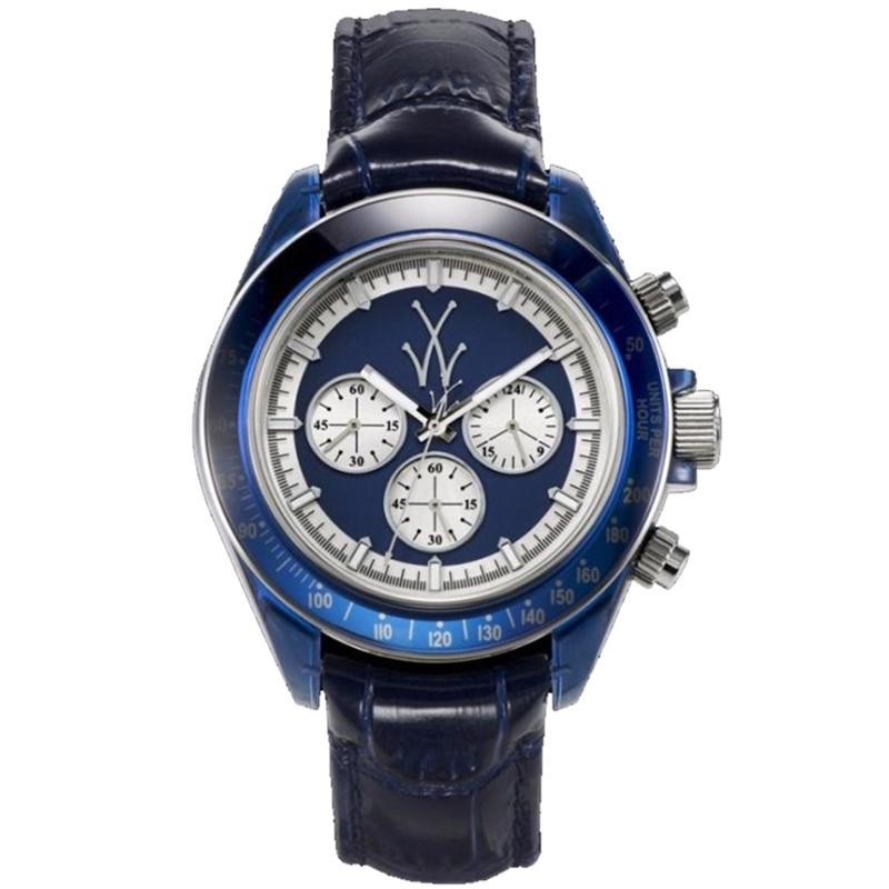 Orologio Cronografo Uomo TOYWATCH TGL05BL Quadrante Blu Cinturino Pele