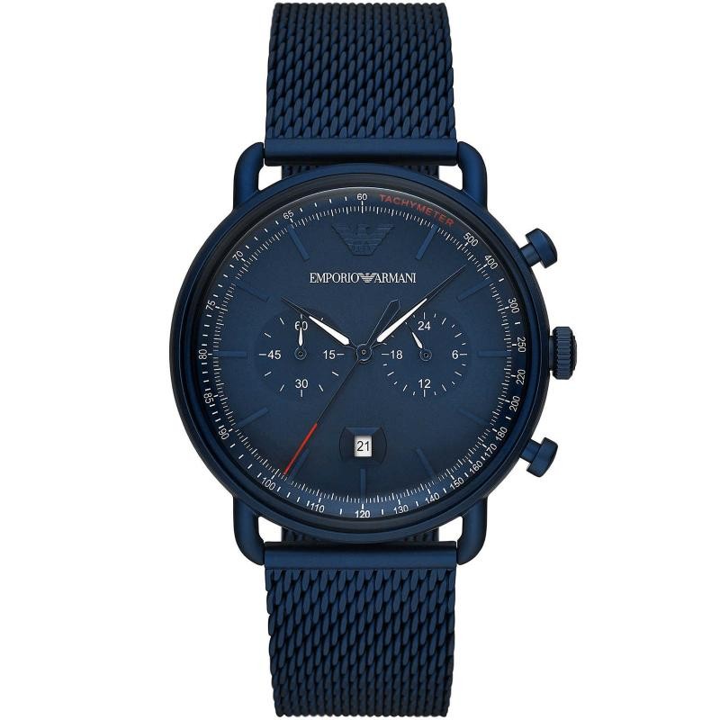 Orologio Uomo Cronografo ARMANI AR11289 Cinturino Milano in Acciaio Blu