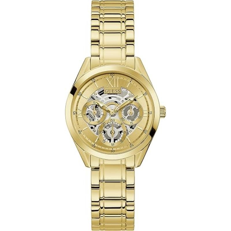 Orologio Donna Multifunzione GUESS GW0253L2 Scheletrato con Cinturino Acciaio PVD Oro