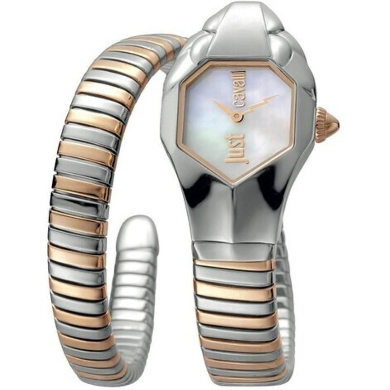 Orologio Donna Solo Tempo JUST CAVALLI JC1L001M0045 Cinturino Snake Acciaio bicolore