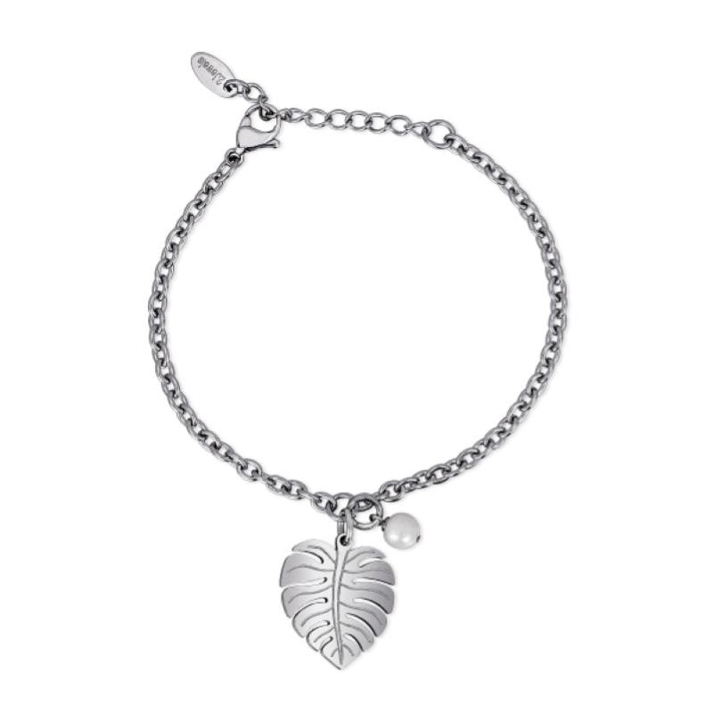 Bracciale Donna 2 JEWELS 232012 in Acciaio con Foglia e Perlina