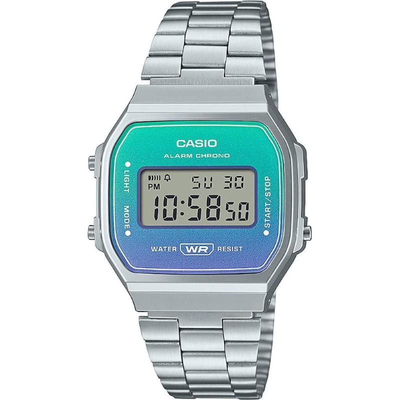 Orologio Digitale Unisex CASIO A168WER-2AEF Cinturino Acciaio Regolabile