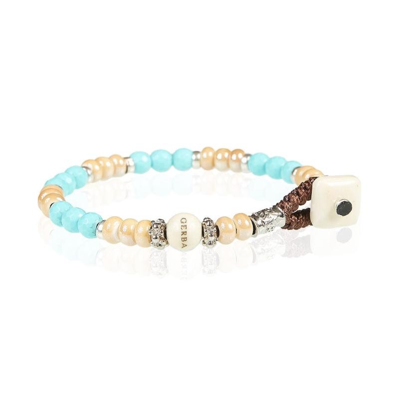 Bracciale Unisex Cordoncino GERBA SEA&SAND01 con Pietre Naturali e Ceramica