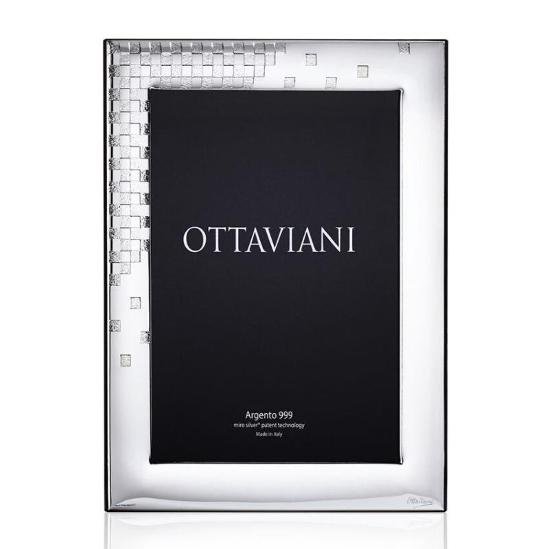 Cornice Portafoto Scacchi OTTAVIANI 1007 Laminata in Argento 22x28cm