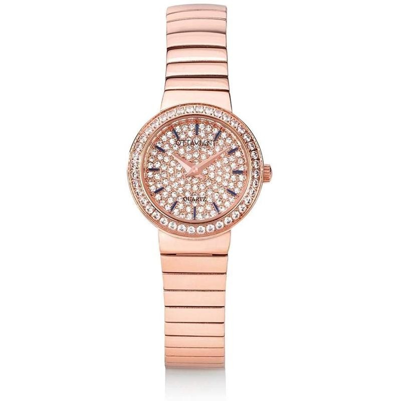 Orologio Donna Solo Tempo OTTAVIANI 15374RG con Cinturino Acciaio e Pietre