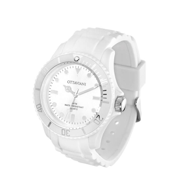 Orologio Unisex Solo Tempo OTTAVIANI 16015W Cinturino in Silicone Bianco