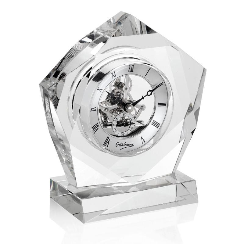 Orologio da Tavolo OTTAVIANI 29715 in Cristallo 18x13x5 cm