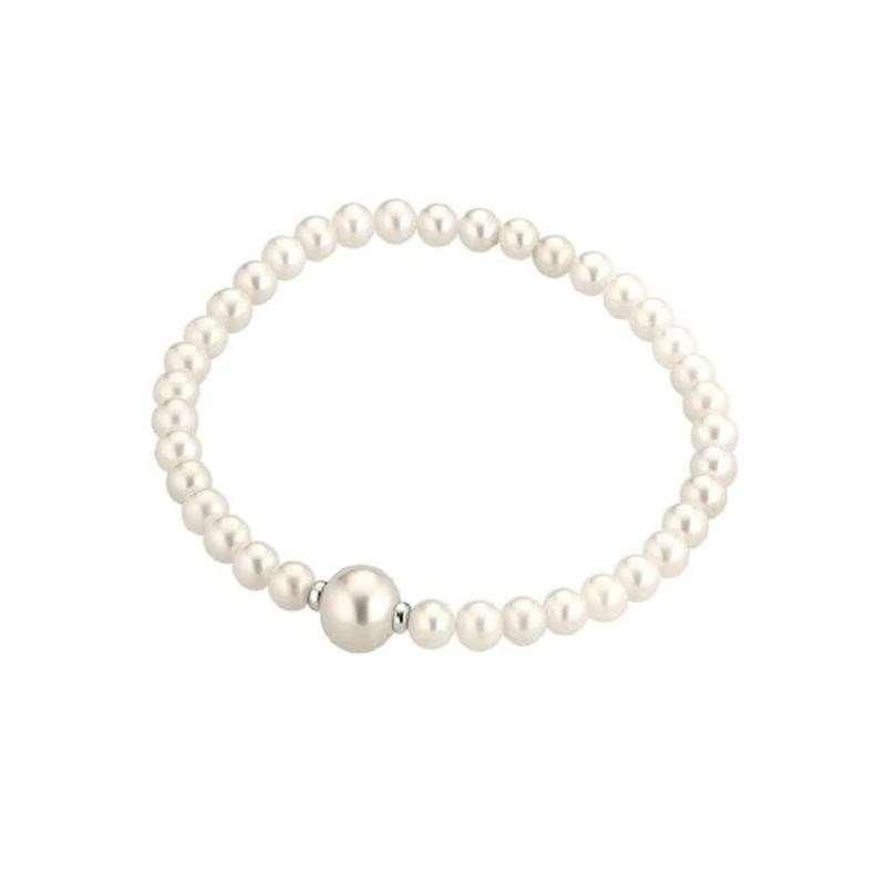 Bracciale Donna KIOTO 278BGMOLLA Elastico con Perle e Dischi oro 18kt