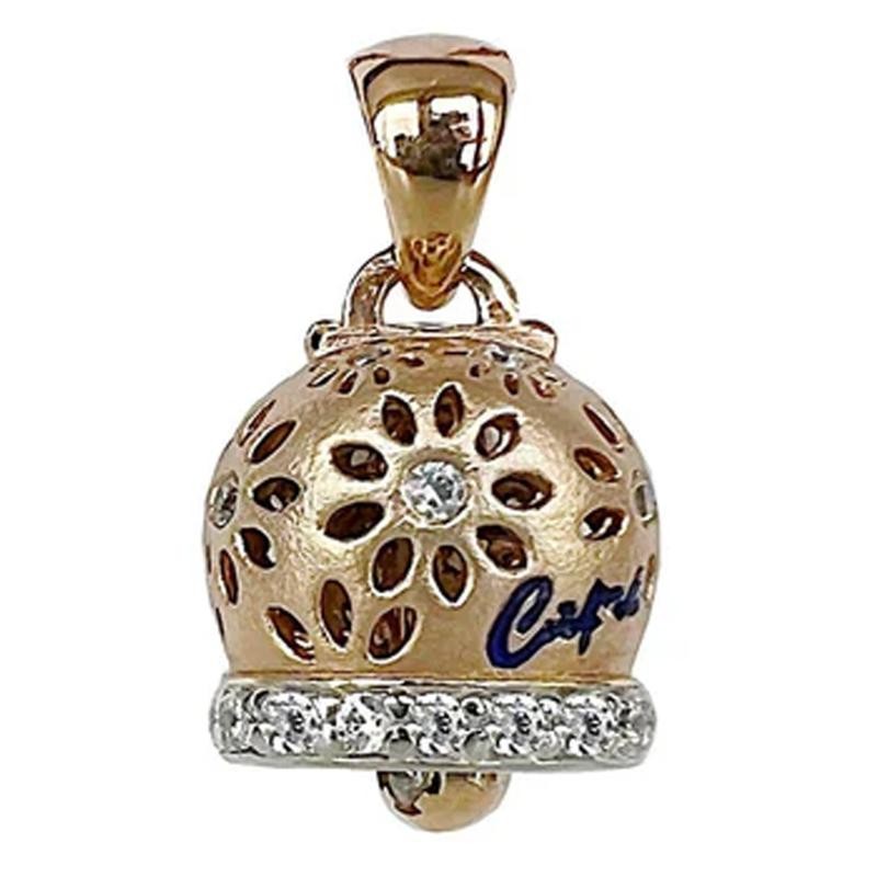 AMOCAPRI CN9D2 Ciondolo in Metallo con campanella Capri Oro