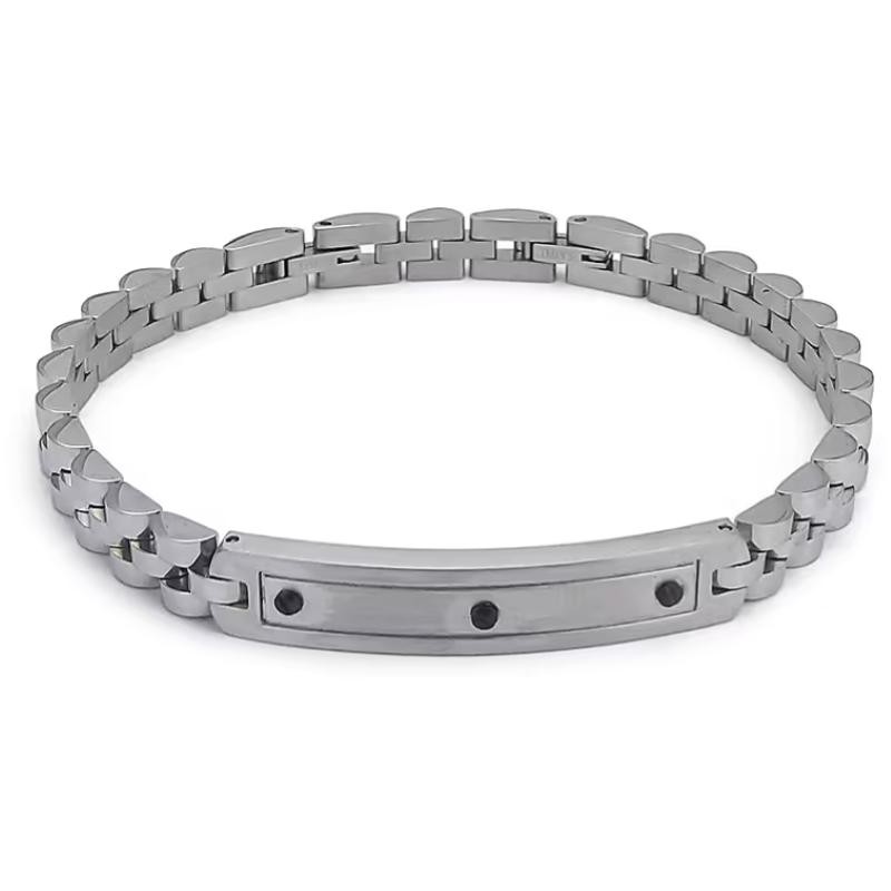 Bracciale Uomo BOCCADAMO ABR642N in Acciaio con Viti Nere