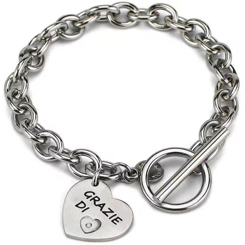 Bracciale donna gioielli Boccadamo MY/BR48 a catena con pendente a forma di cuore