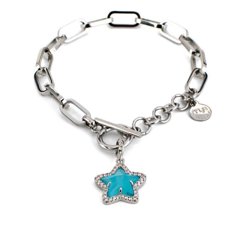 Bracciale Zirconi e Pietra Celeste MY/BR32 con pendente a forma di stella