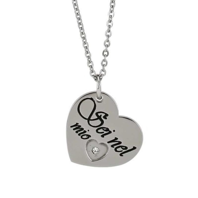 Collana Catena con Cuore MY/GR14 BOCCADAMO pendente cuore con incisione "sei nel mio"