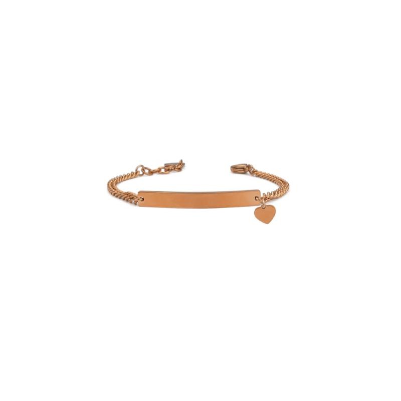 Bracciale in acciaio con cuoricno pendente e zircone. MB/BR03 - Mya