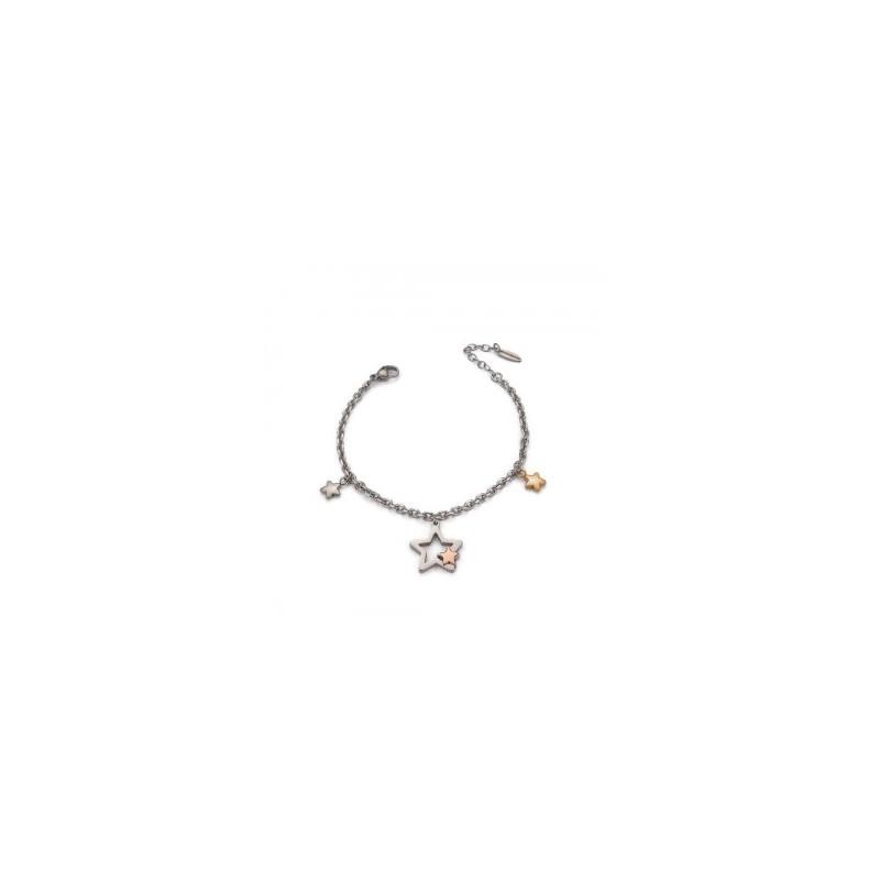 Bracciale con Stelle Bicolor Pendenti PF/BR72 acciaio BOCCADAMO