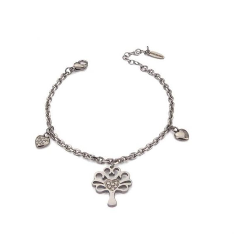 Bracciale con Albero della Vita e Cuori Pendenti con Strass PF/BR73 BOCCADAMO