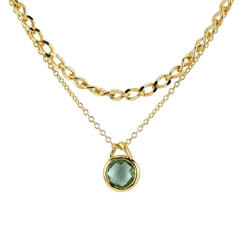 Collana Donna BOCCADAMO XGR695DV in Bronzo Dorato con Ametista Verde