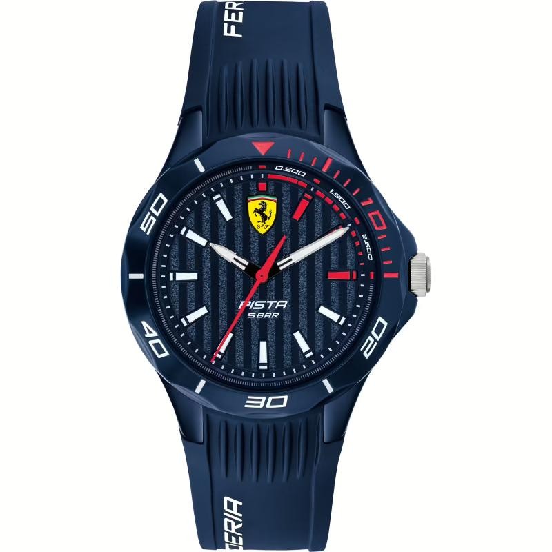 Orologio Solo Tempo Ferrari 0840039 Quadrante Blu Silicone + Omaggio Pochette