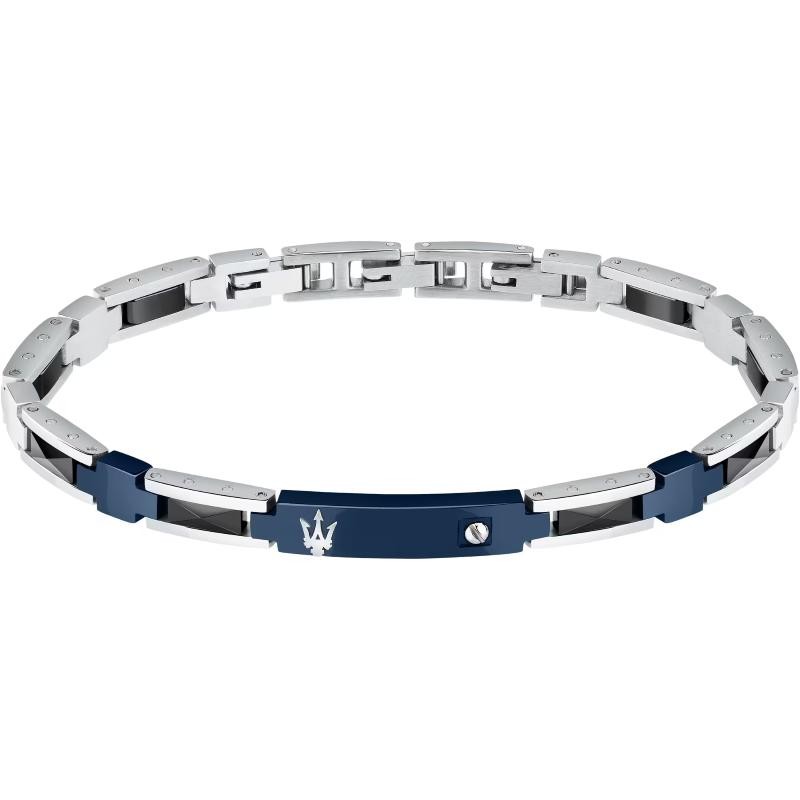 Bracciale Uomo MASERATI JM423ATZ29 in Acciaio con Ceramica Blu