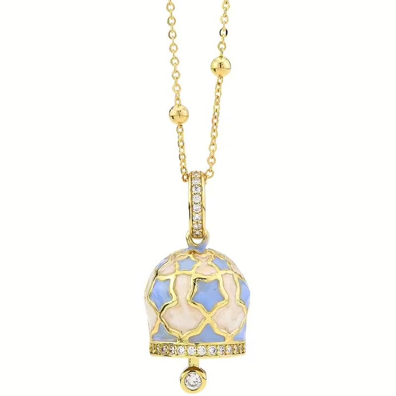 Collana donna gioielli Boccadamo Campanelle CL/GR05 oro giallo con stelle celesti