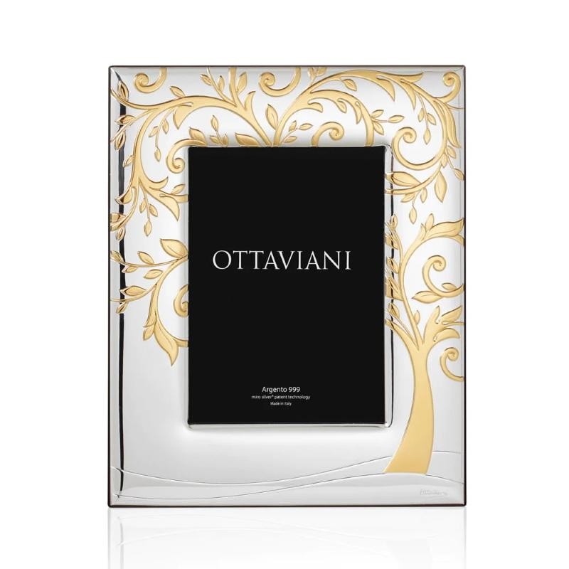 Cornice Portafoto OTTAVIANI 4010 Laminata Arento Dettagli Oro