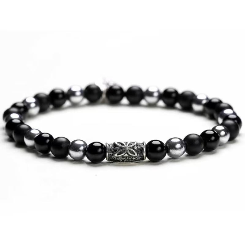 Bracciale Unisex GERBA 271 Elastico con Pietre Naturali e Argento 925