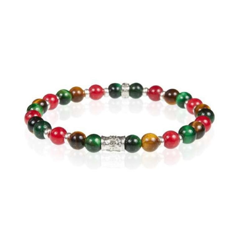 Bracciale Unisex GERBA 727 Elastico con Pietre Naturali e Argento 925