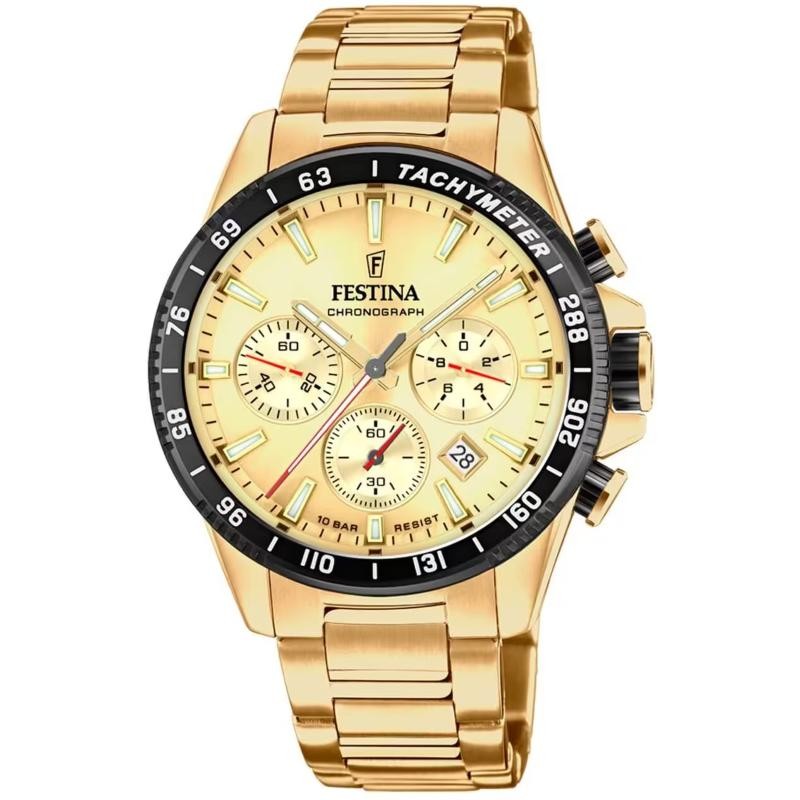 Orologio Uomo Cronografo FESTINA F20634 6 in Acciaio PVD Oro con Fondo Oro Citta Oro