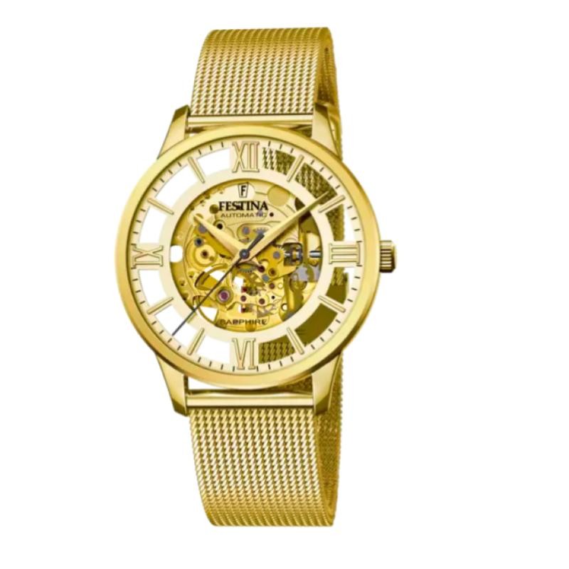 Orologio Uomo Automatico FESTINA F20667/1 in Acciaio PVD Oro