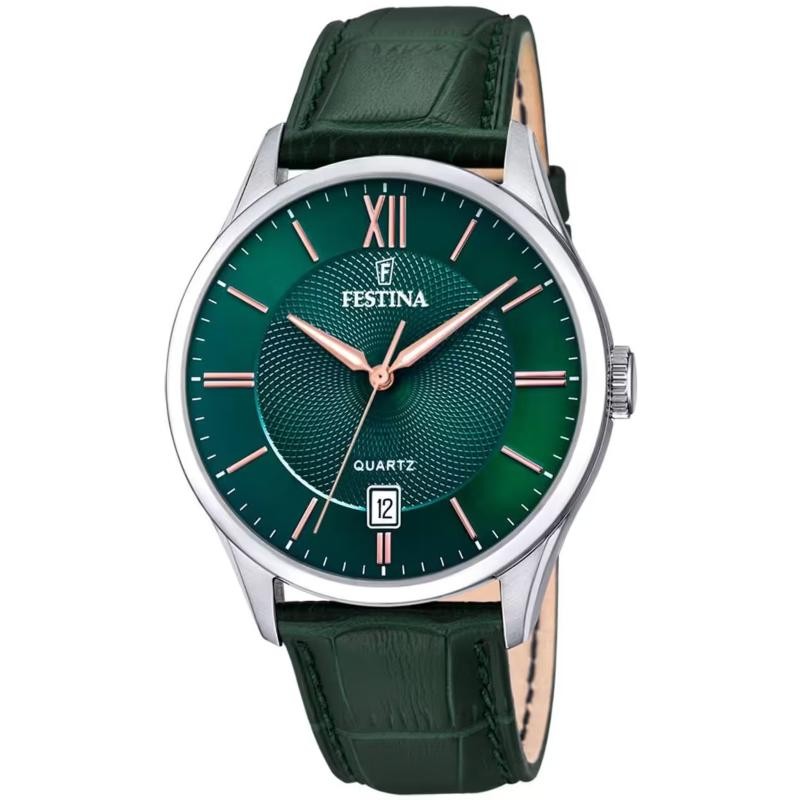 OROLOGIO FESTINA F20426/7 VERDE CON CINTURINO IN PELLE, UOMO